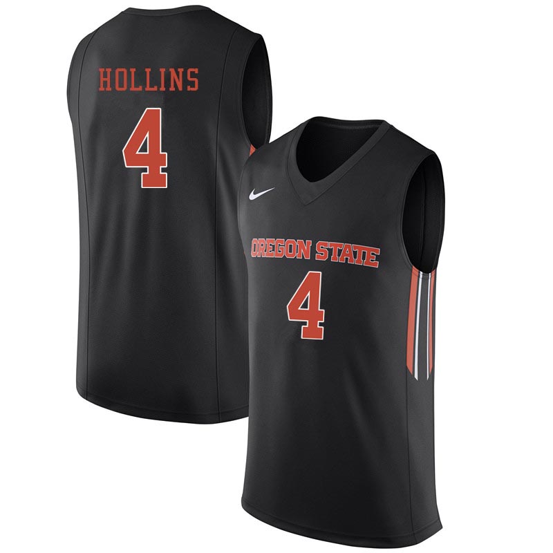 Men Oregon State Beavers #4 Alfred Hollins College Basketball Jerseys Sale-Black - Click Image to Close